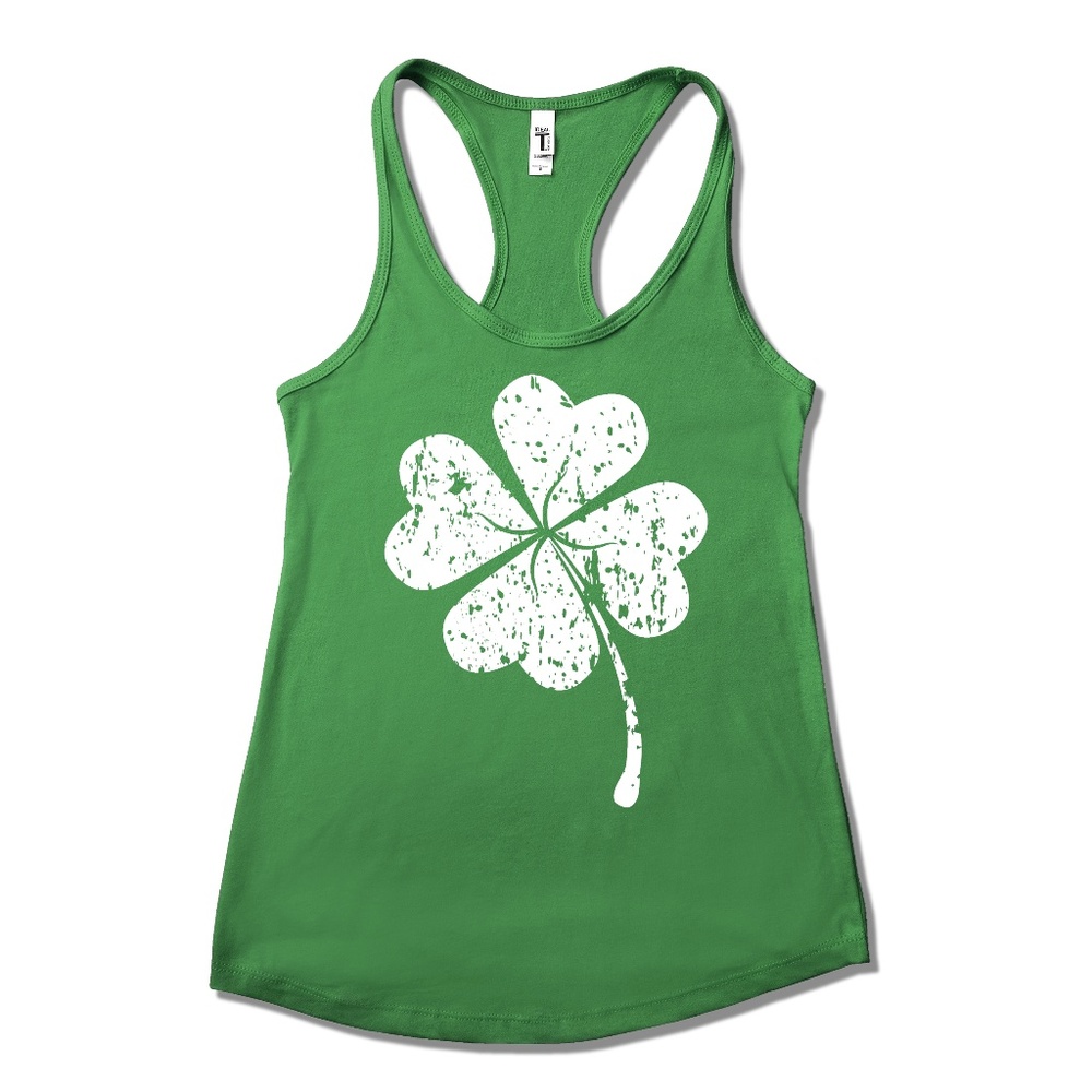 🔥🍀 Four Leaf Clover Lucky Green Racerback Tank